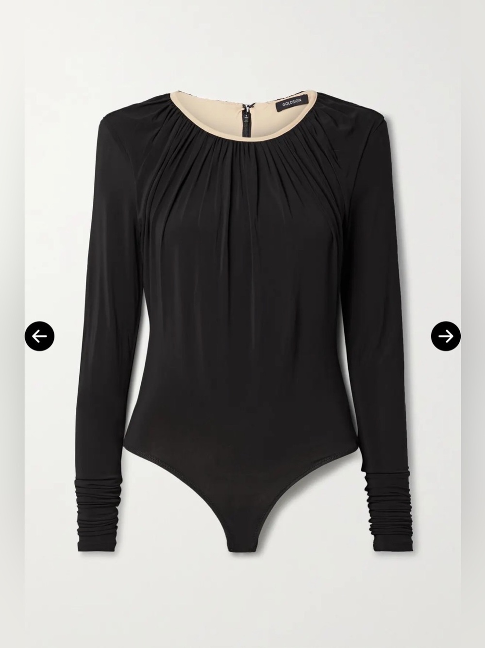 NWT Goldsign Poulson Gathered Stretch-Jersey Bodysuit Size XS - Picture 2 of 7
